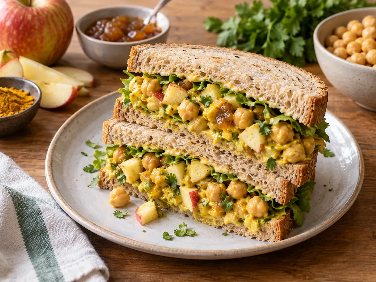 British Coronation Chickpea & Apple Sandwich