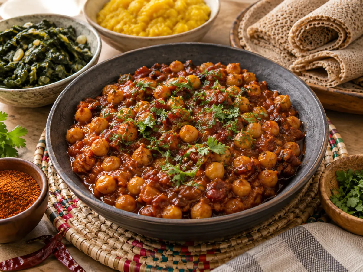 Broasted Style Vegan Ethiopian Chickpea Berbere Stews