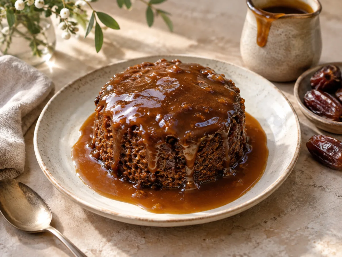 English Sticky Toffee Pudding with Date Caramel
