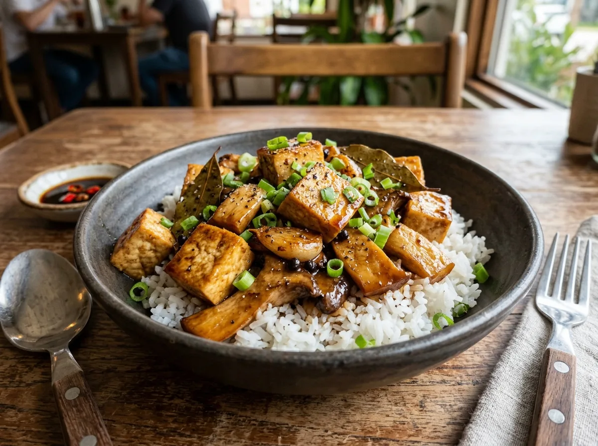 Filipino Tofu & Mushroom Adobo