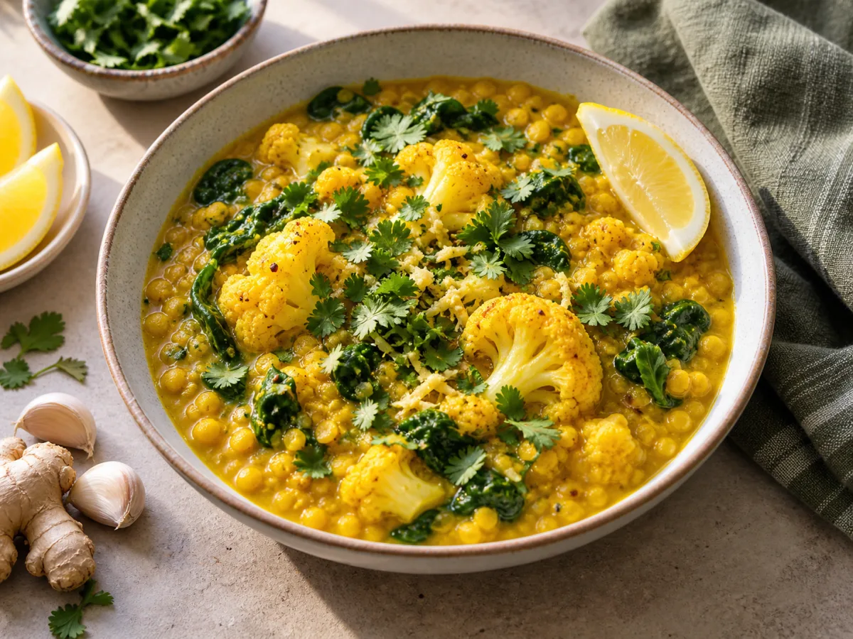 Golden Turmeric Cauliflower Dal