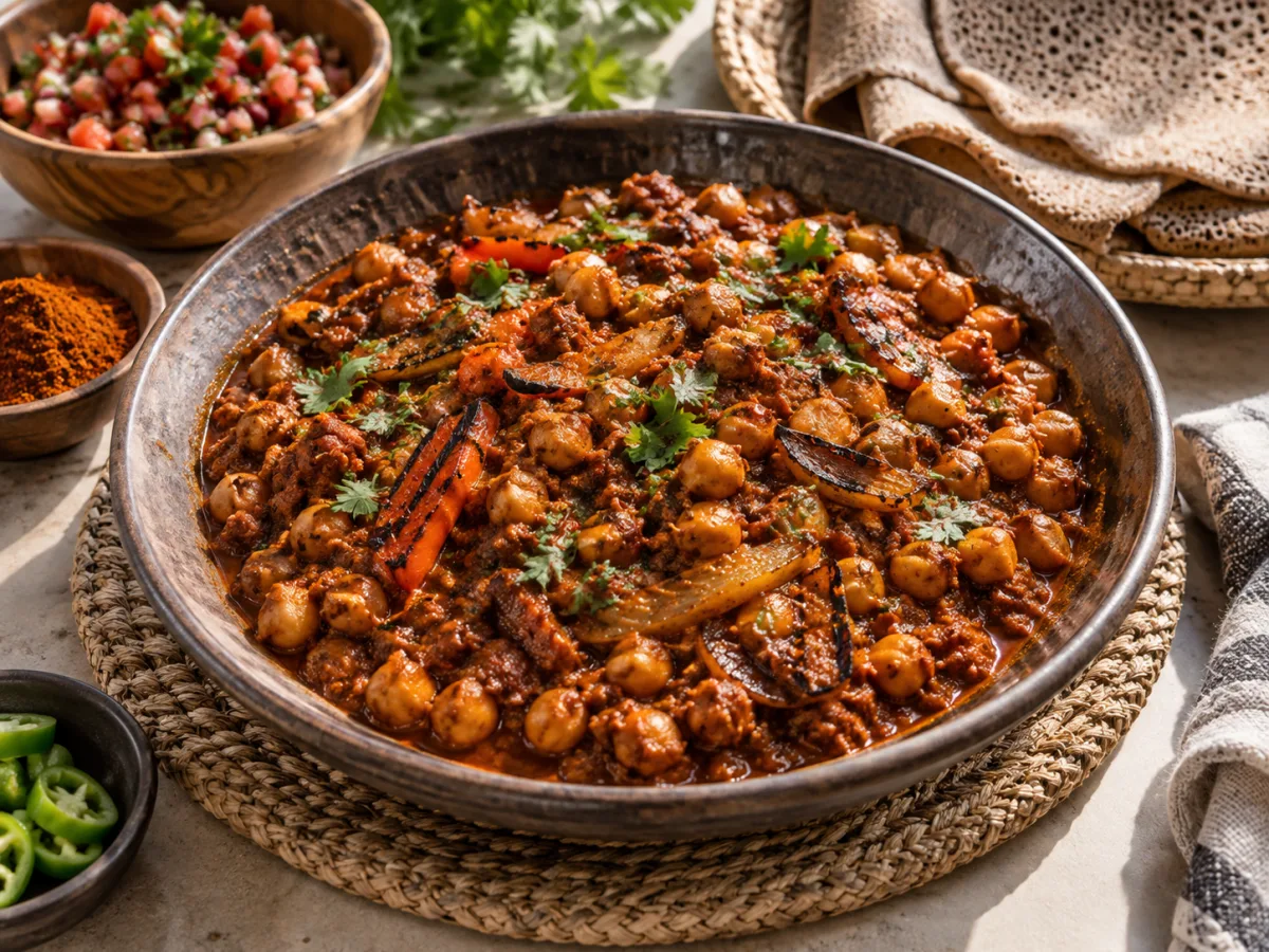 Grilled Vegan Ethiopian Chickpea Berbere Stews