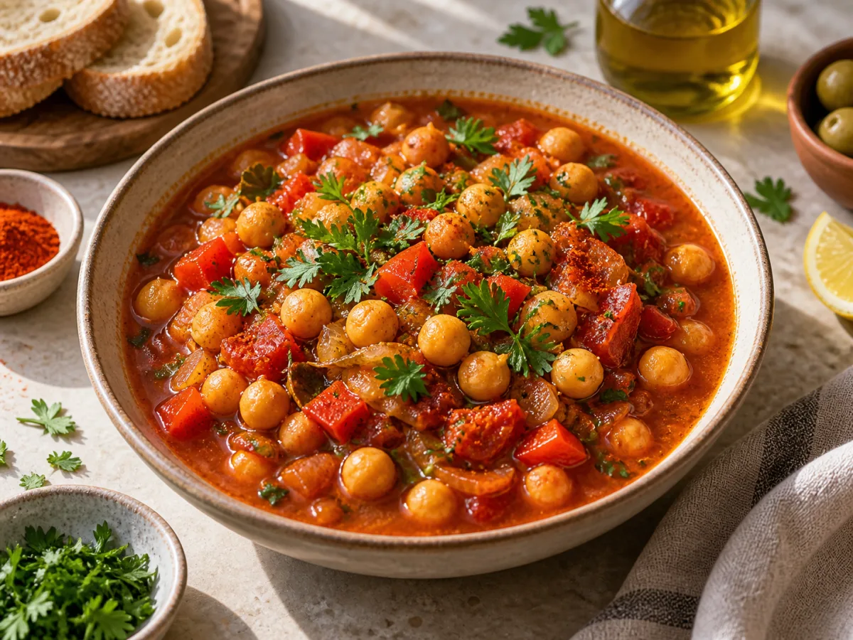 Grilled Vegan Spanish Chickpea Smoked Paprika Stews
