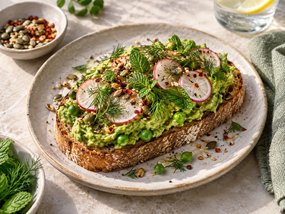 Herby Green Pea Avocado Toast