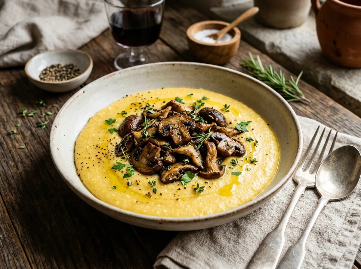 Italian Creamy Mushroom Polenta