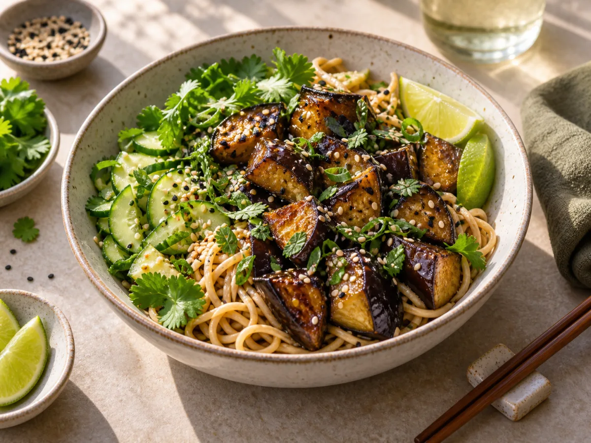Japanese Sesame Soba with Edamame