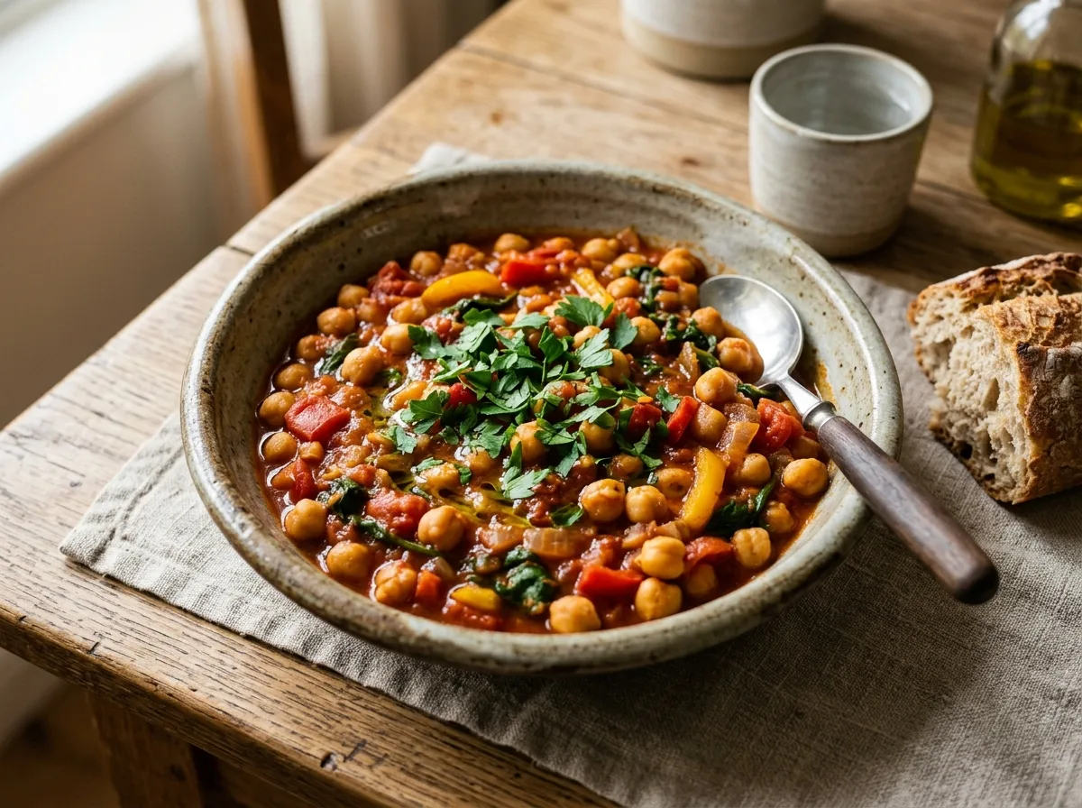 Spanish Smoky Chickpea & Spinach Stew