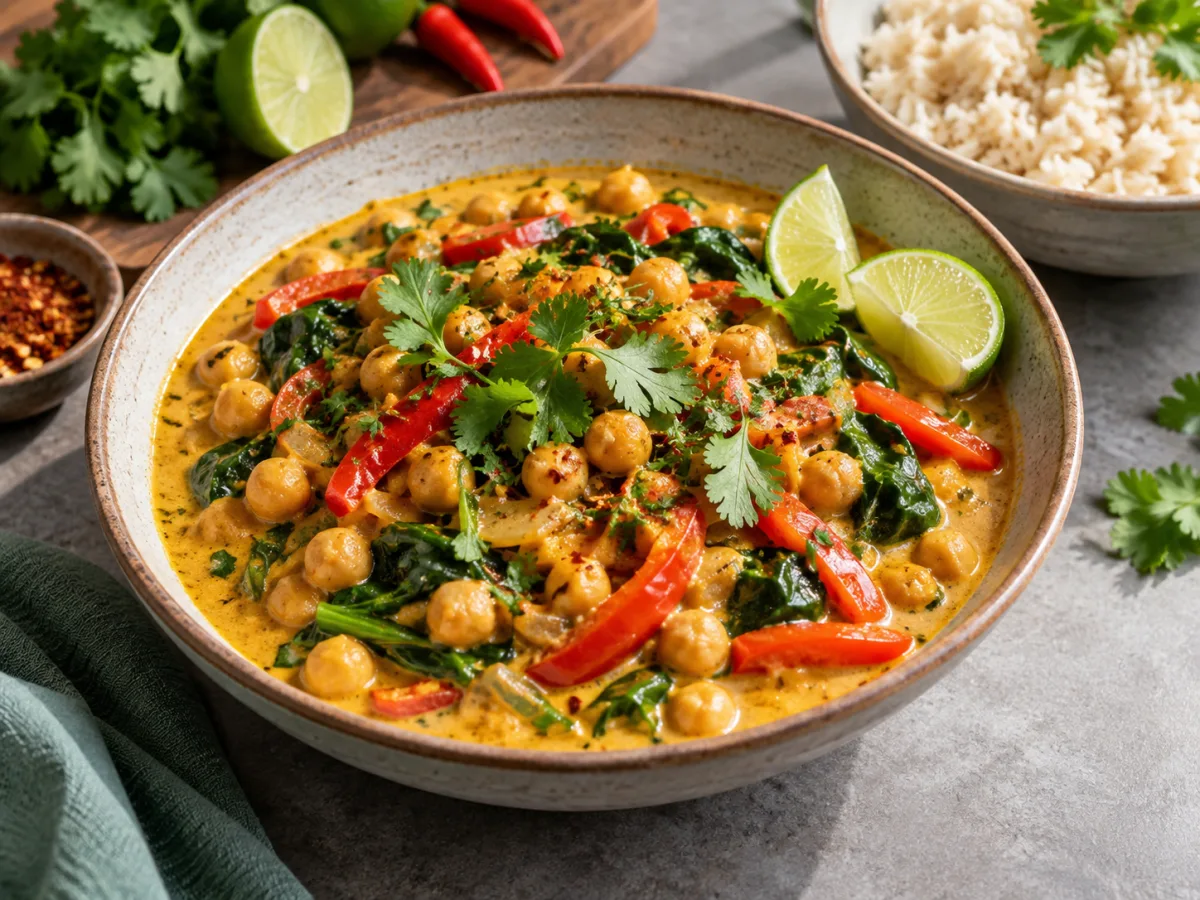 Stir-Fried Vegan Thai Chickpea Coconut Lime Curries